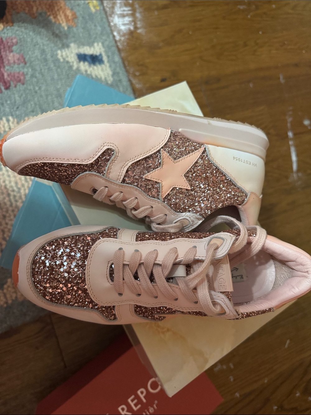 Vintage Havana Pink Glitter Star Sneakers - Picture 4 of 4